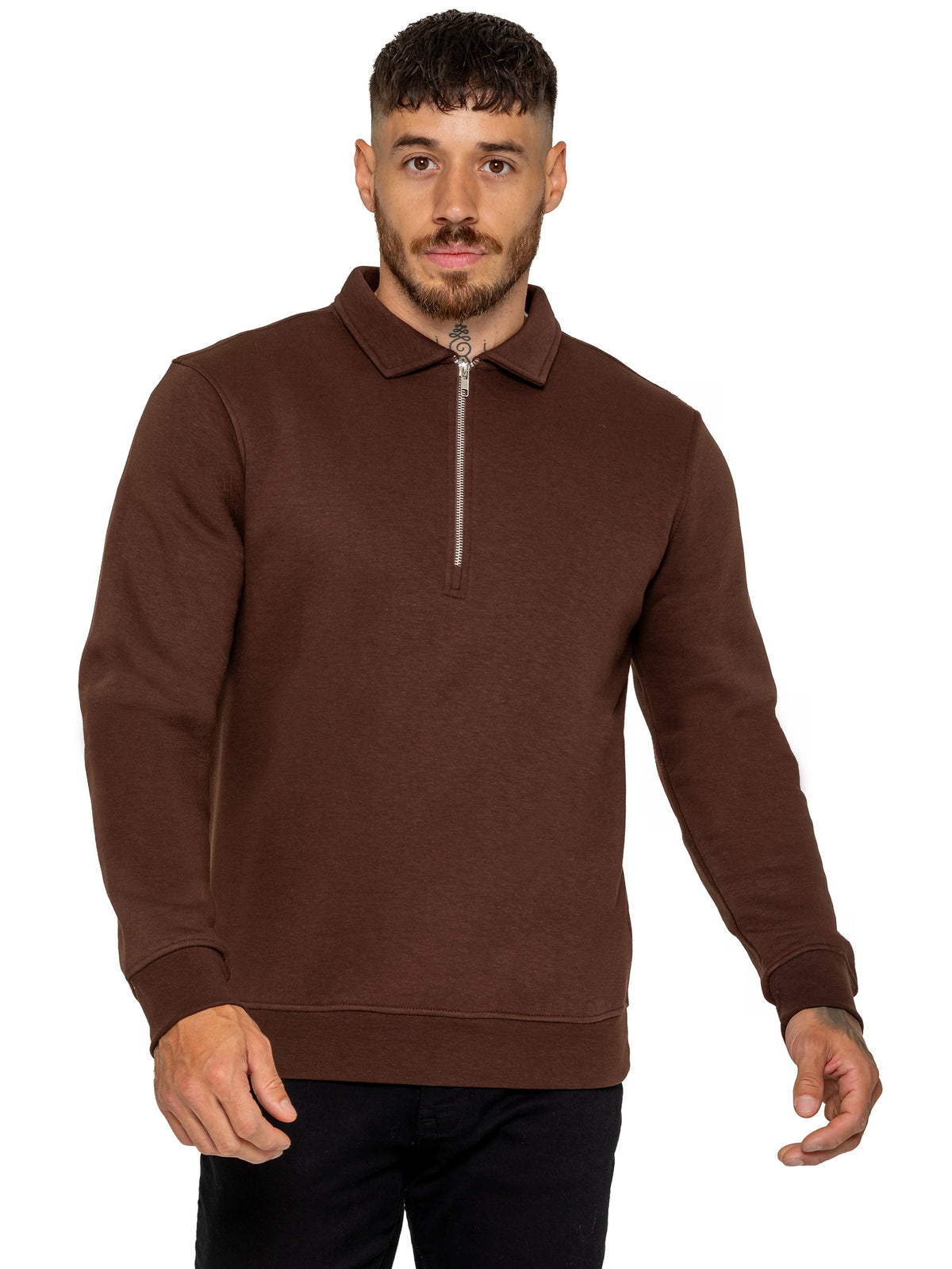 Enzo Milano | Mens Half Zip Collared Sweatshirt