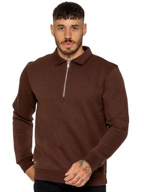 Enzo Milano | Mens Half Zip Collared Sweatshirt