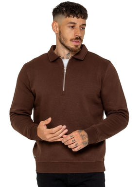 Enzo Milano | Mens Half Zip Collared Sweatshirt