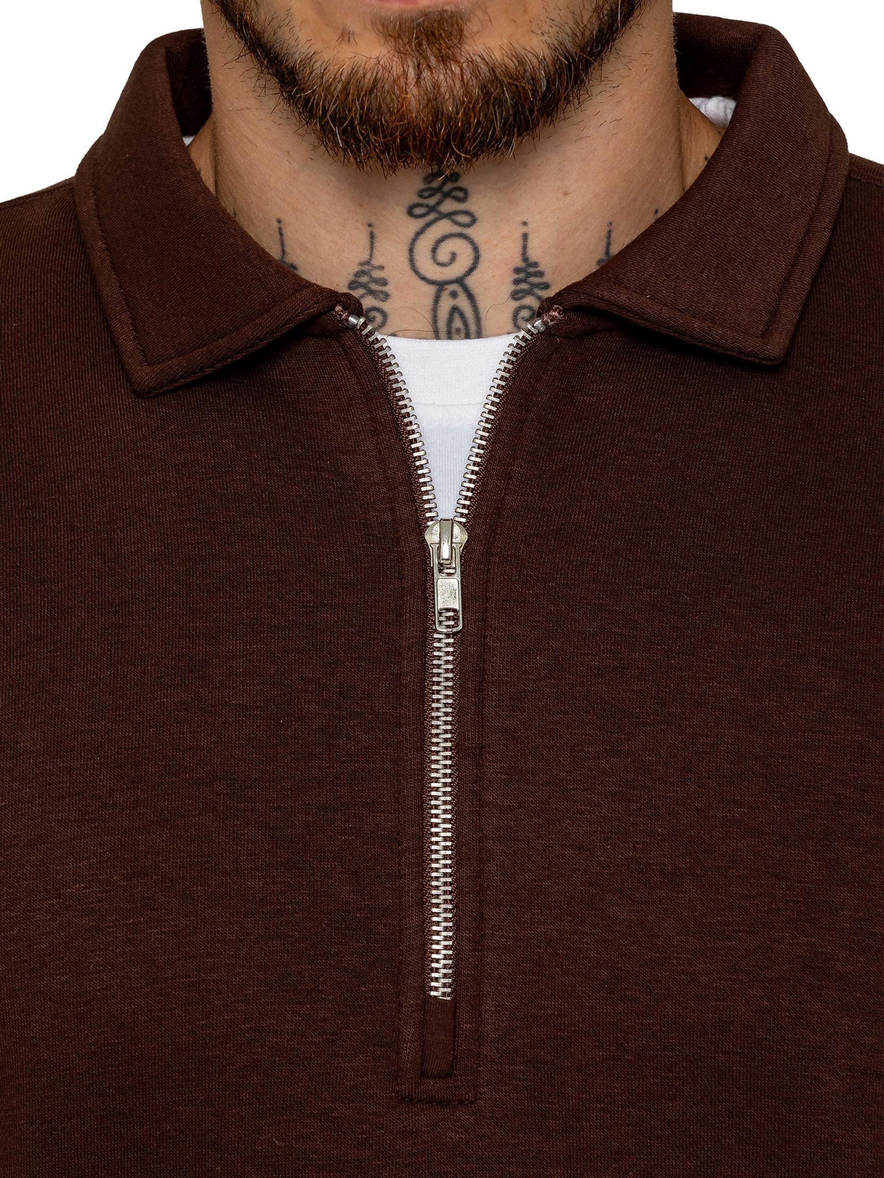 Enzo Milano | Mens Half Zip Collared Sweatshirt