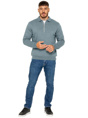 Enzo Milano | Mens Half Zip Collared Sweatshirt