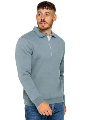 Enzo Milano | Mens Half Zip Collared Sweatshirt