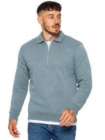 Enzo Milano | Mens Half Zip Collared Sweatshirt