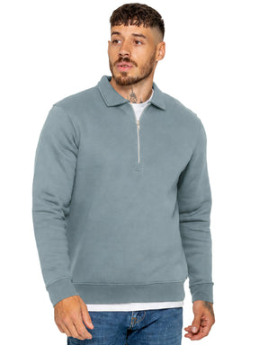 Enzo Milano | Mens Half Zip Collared Sweatshirt