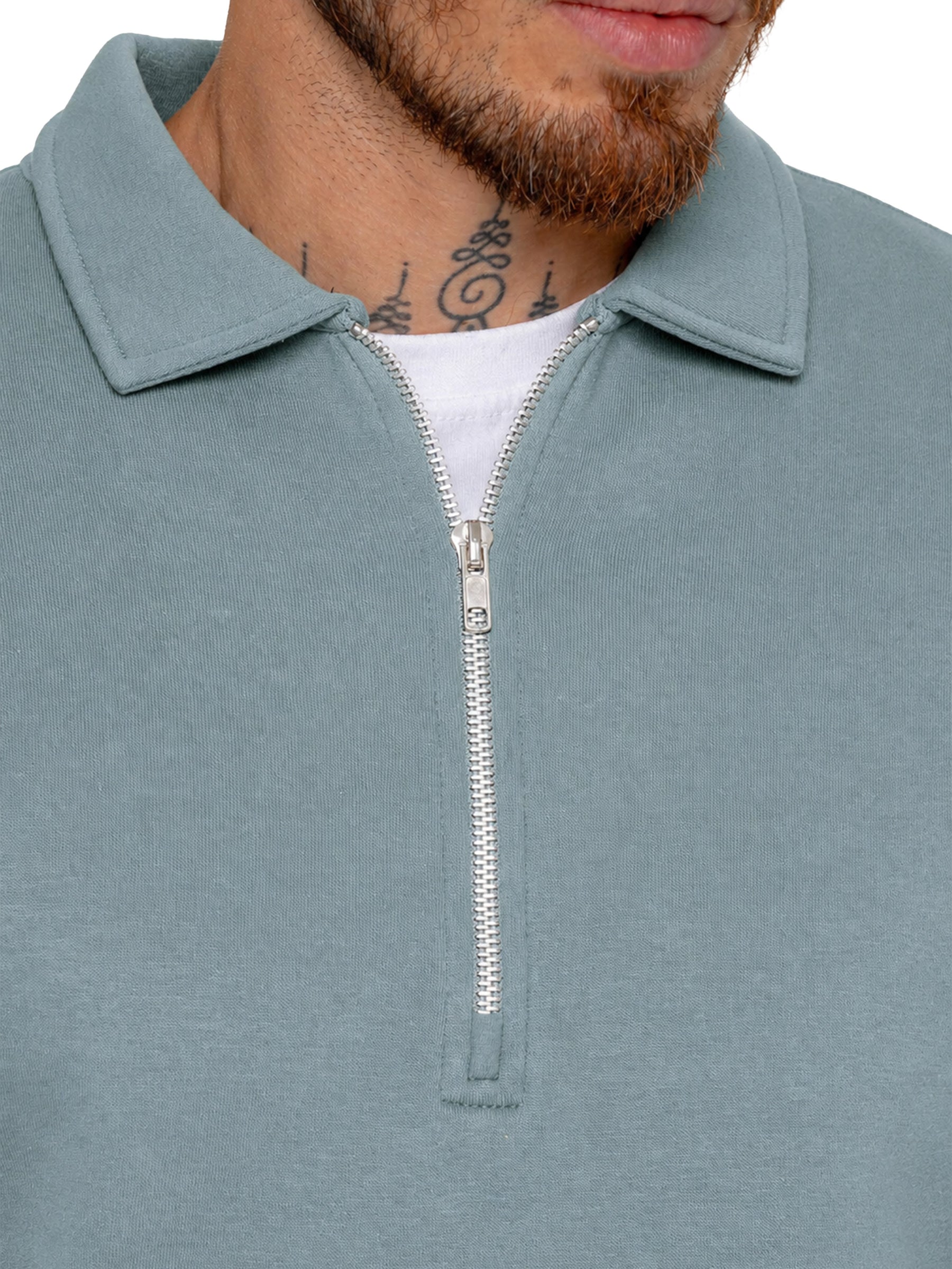 Enzo Milano | Mens Half Zip Collared Sweatshirt