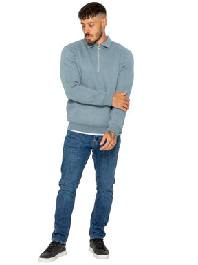 Enzo Milano | Mens Half Zip Collared Sweatshirt