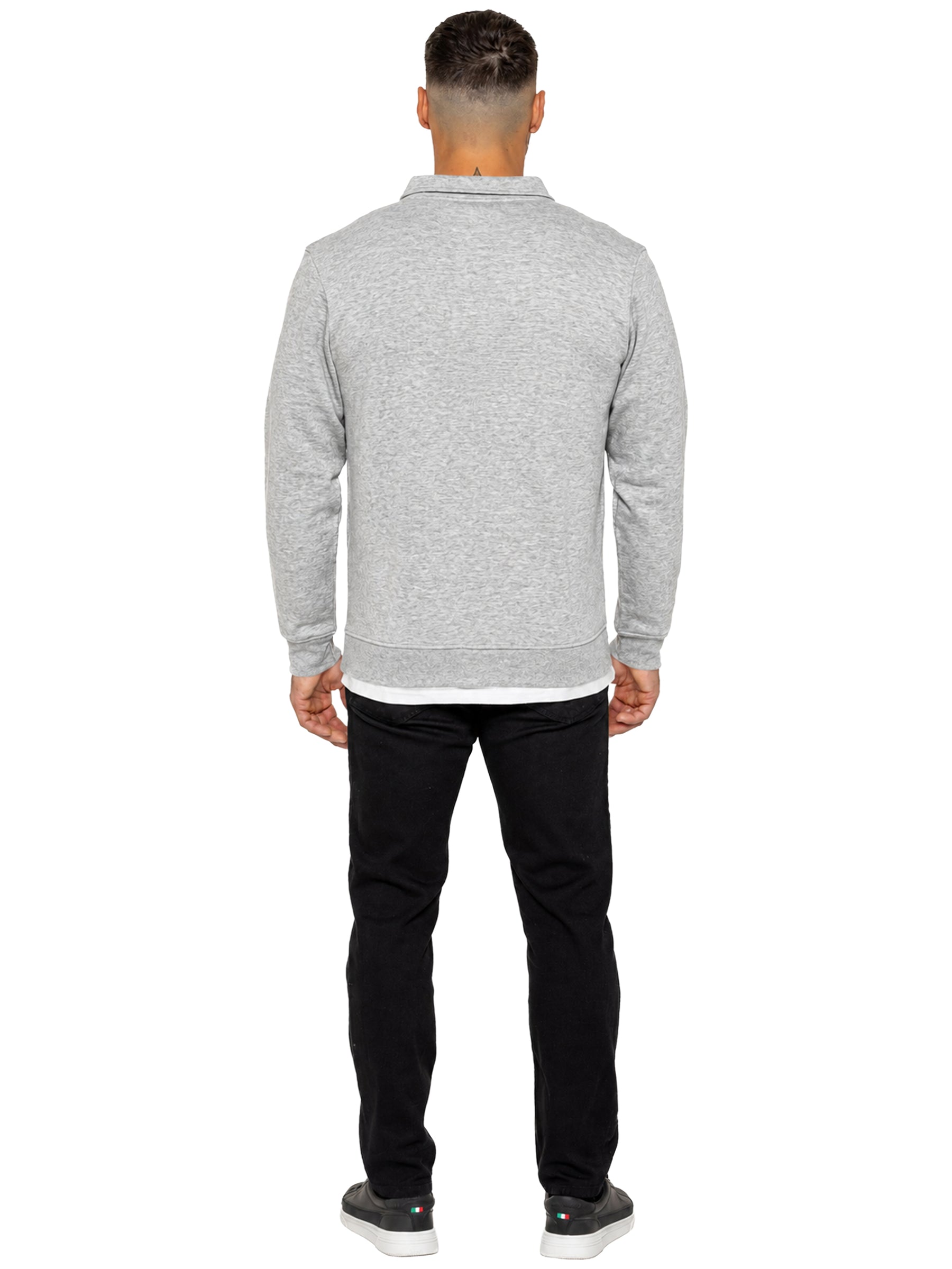 Enzo Milano | Mens Half Zip Collared Sweatshirt
