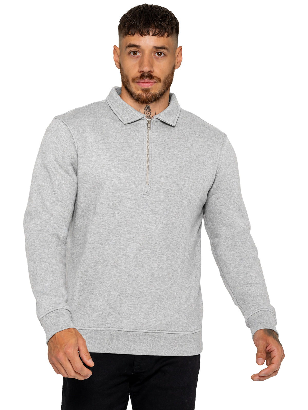 Enzo Milano | Mens Half Zip Collared Sweatshirt