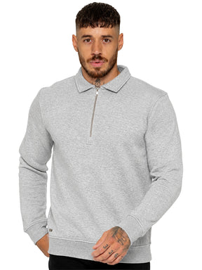 Enzo Milano | Mens Half Zip Collared Sweatshirt