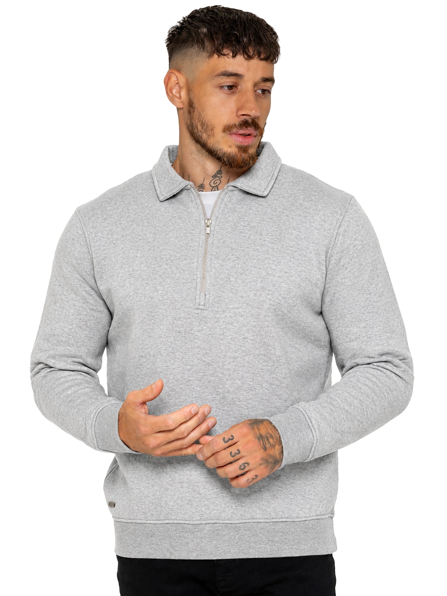 Enzo Milano | Mens Half Zip Collared Sweatshirt