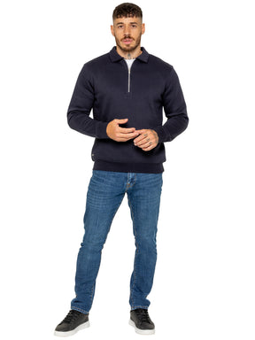 Enzo Milano | Mens Half Zip Collared Sweatshirt