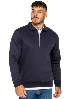 Enzo Milano | Mens Half Zip Collared Sweatshirt