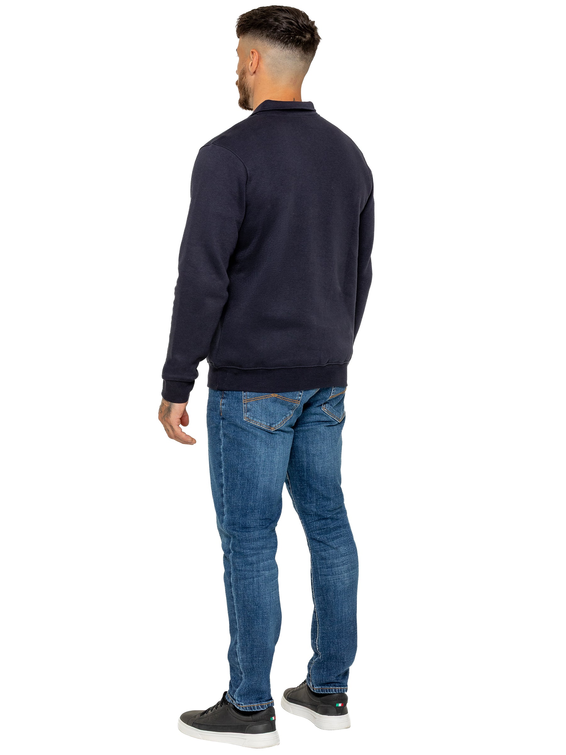 Enzo Milano | Mens Half Zip Collared Sweatshirt