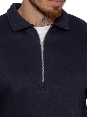 Enzo Milano | Mens Half Zip Collared Sweatshirt