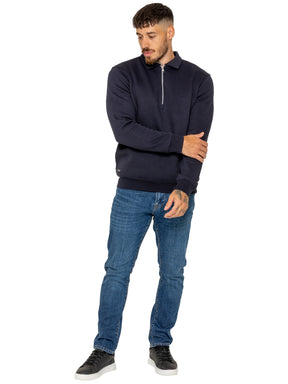 Enzo Milano | Mens Half Zip Collared Sweatshirt