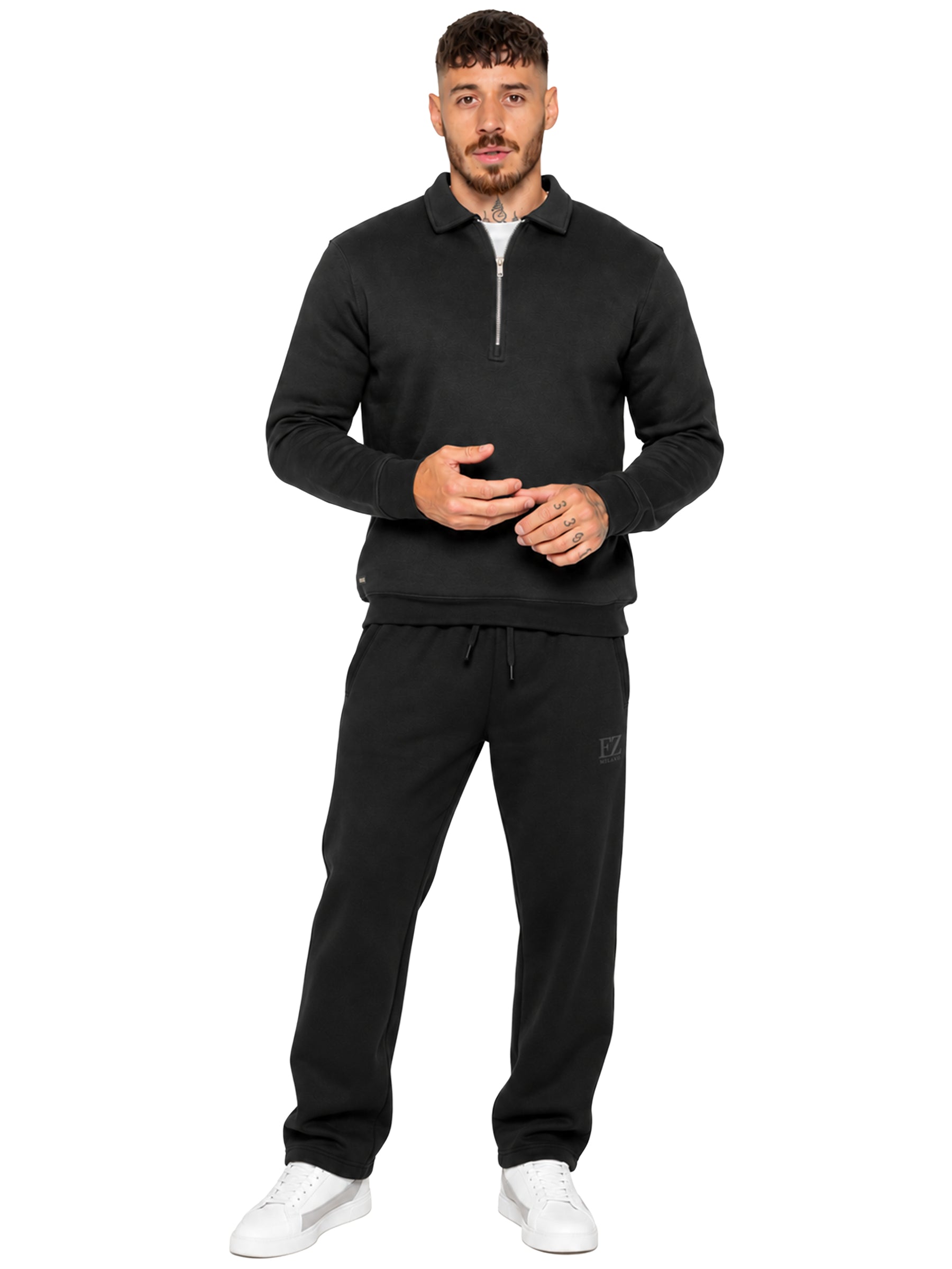 Enzo Milano | Mens Half Zip Sweatshirt & Joggers Tracksuit