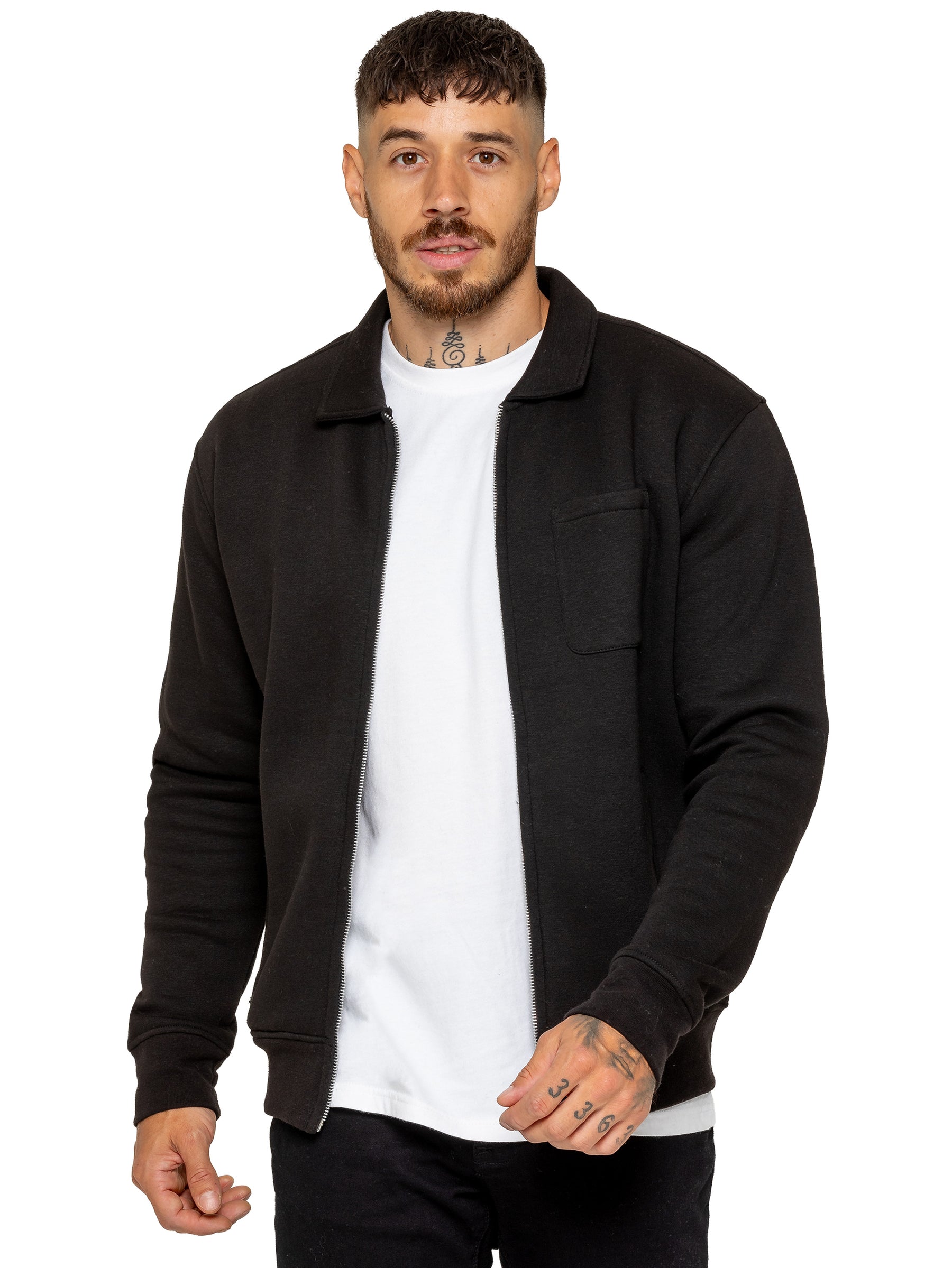 Enzo Milano | Mens Full Zip Collared Sweatshirt