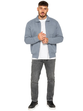 Enzo Milano | Mens Full Zip Collared Sweatshirt