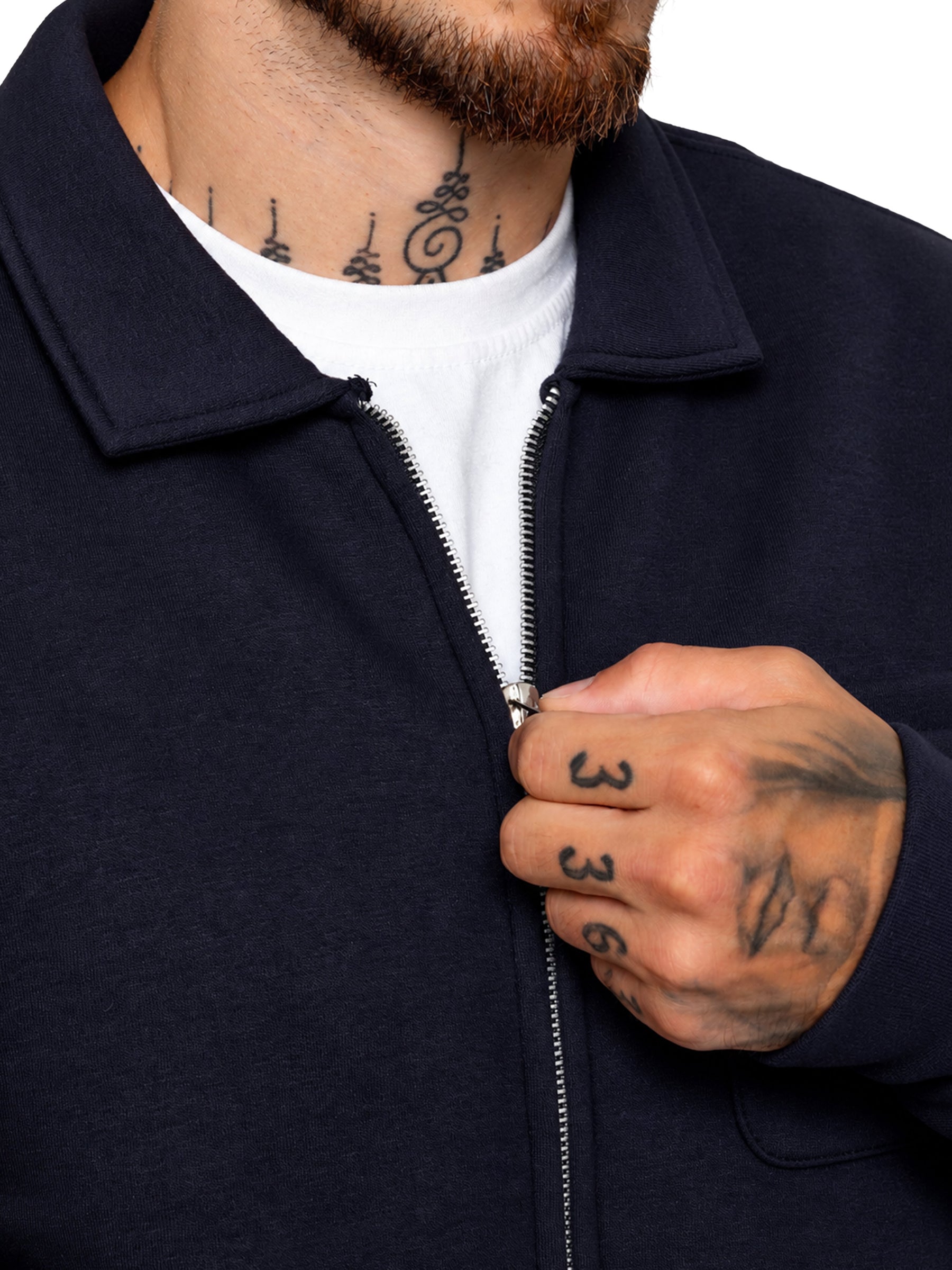 Enzo Milano | Mens Full Zip Collared Sweatshirt