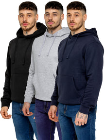 Kruze | Mens Pullover Fleece Hoodie 3 Pack