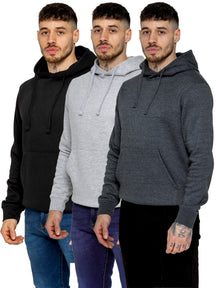 Kruze | Mens Pullover Fleece Hoodie 3 Pack