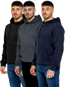 Kruze | Mens Pullover Fleece Hoodie 3 Pack