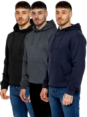 Kruze | Mens Pullover Fleece Hoodie 3 Pack