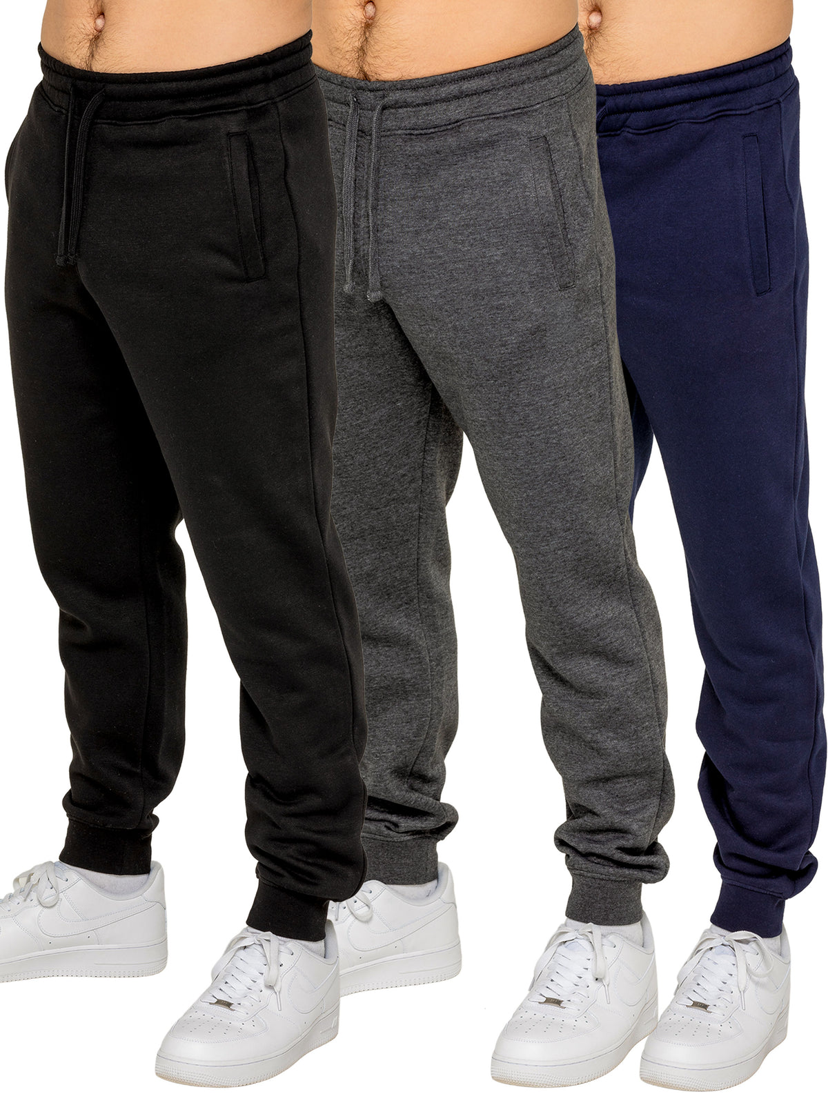 Kruze | Mens Fleece Joggers 3 Pack