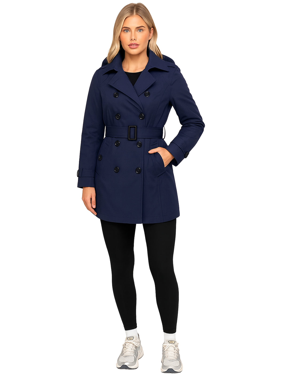 Enzo | Womens Long Trench Coat