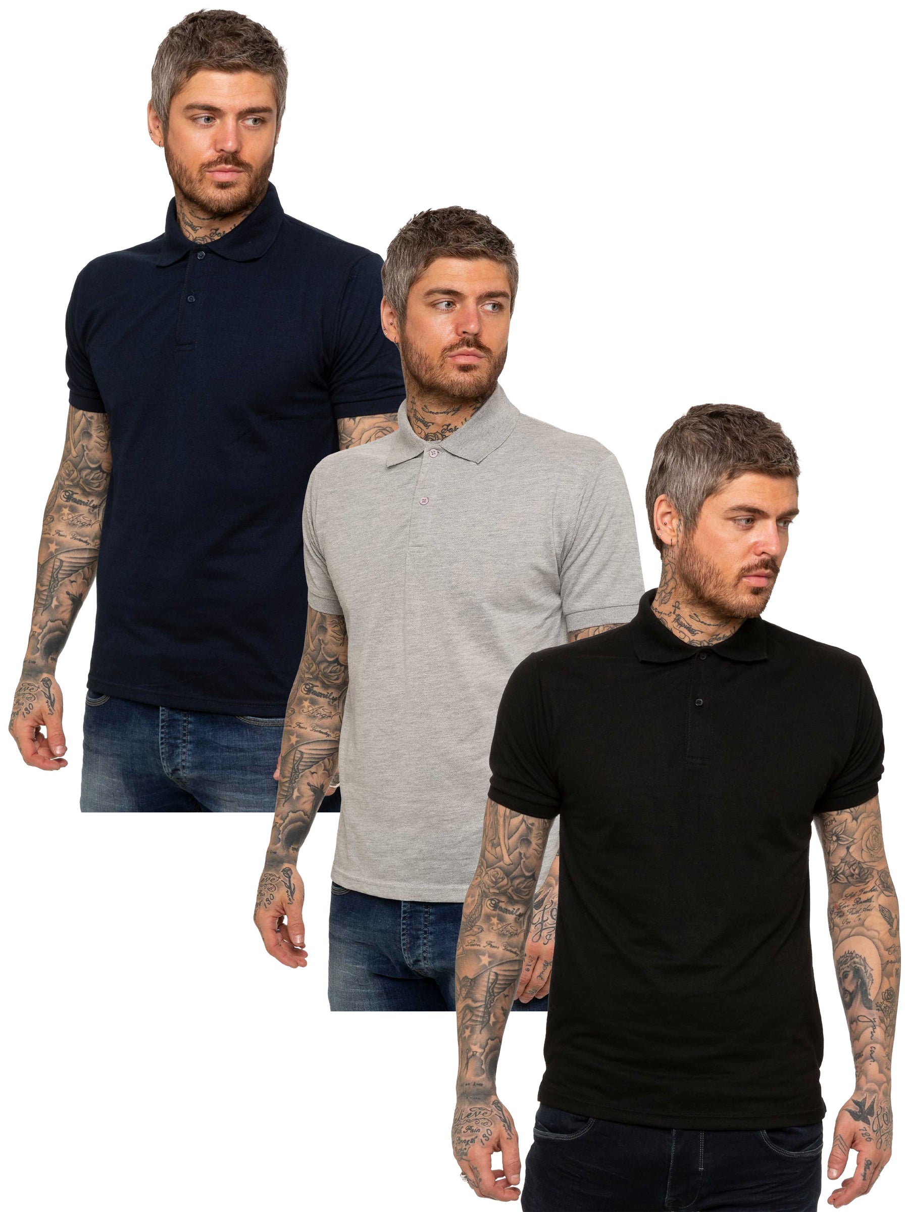 Kruze | Mens Polo T-Shirts (3 Pack)