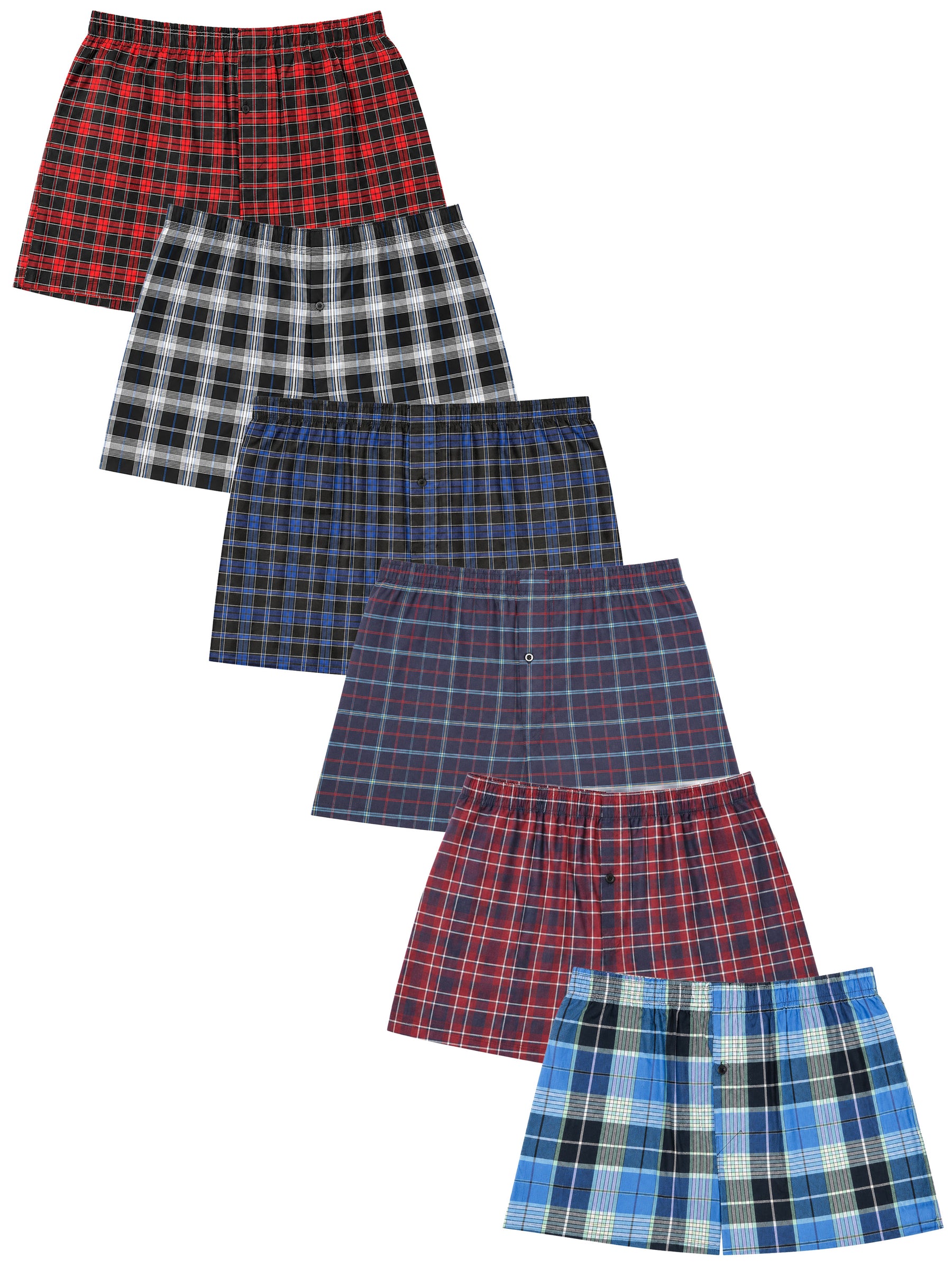 Kruze | Mens Woven Boxers Assorted 6 Pack