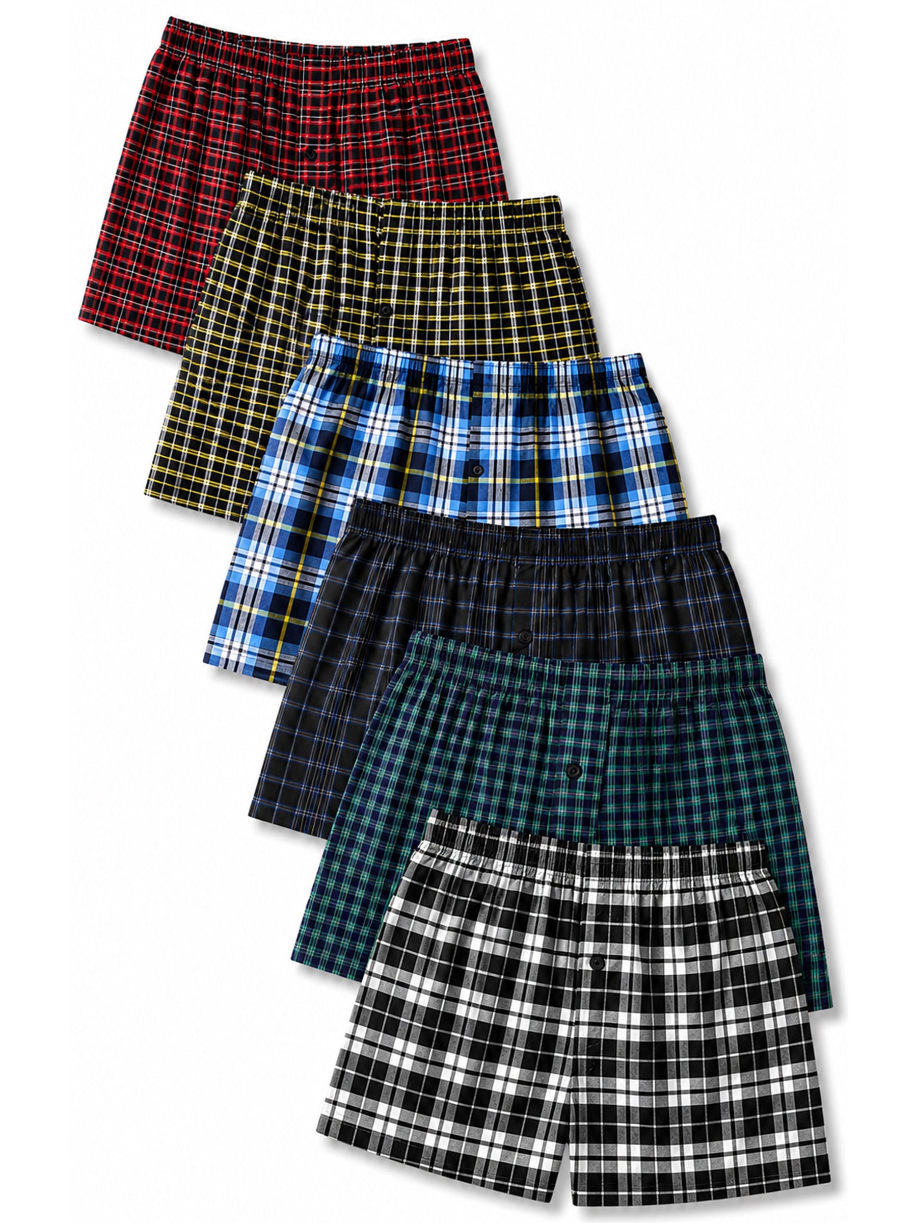 Kruze | Mens Woven Boxers Assorted 6 Pack