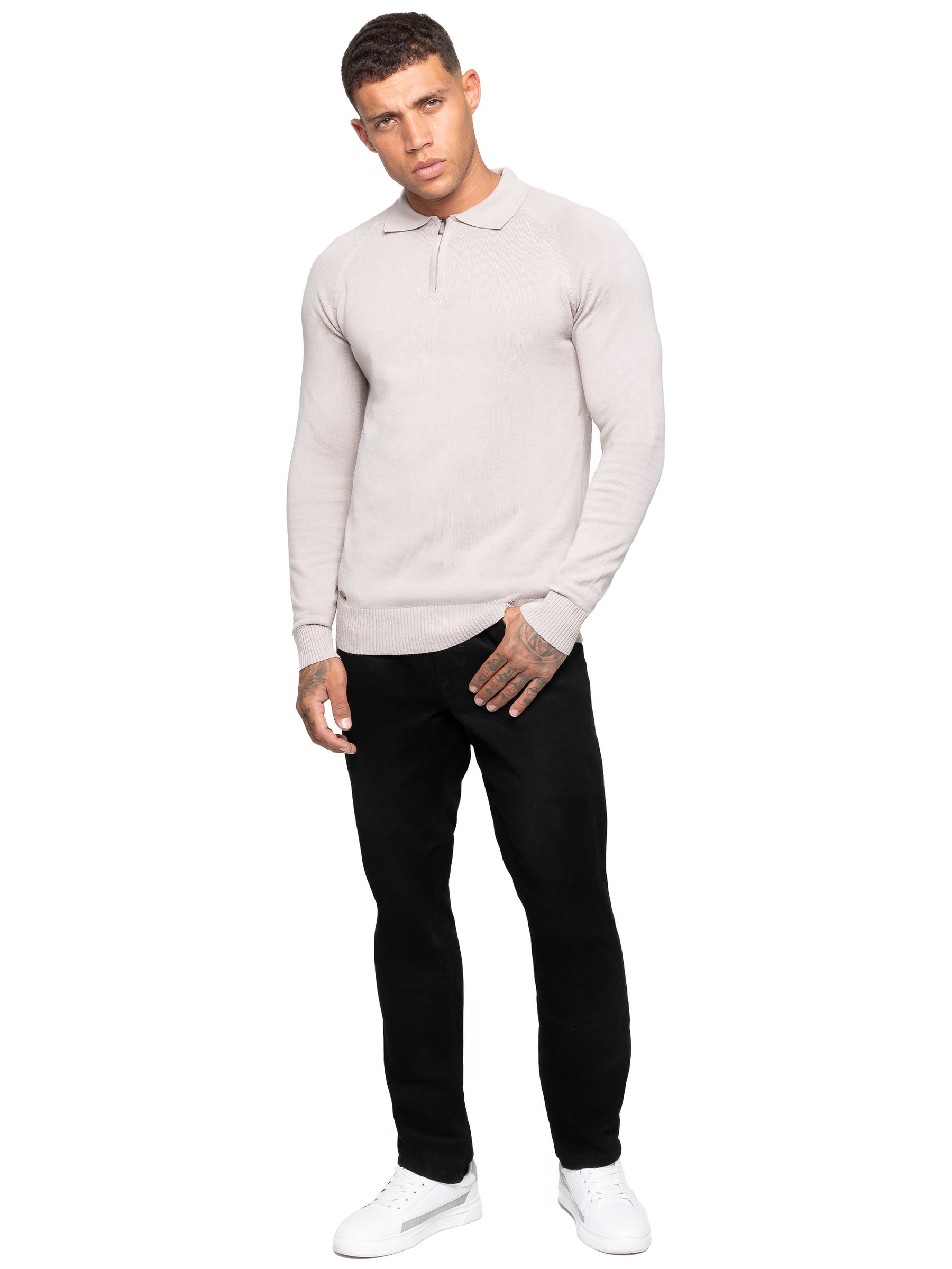 Enzo Milano | Mens Half Zip Polo Jumper