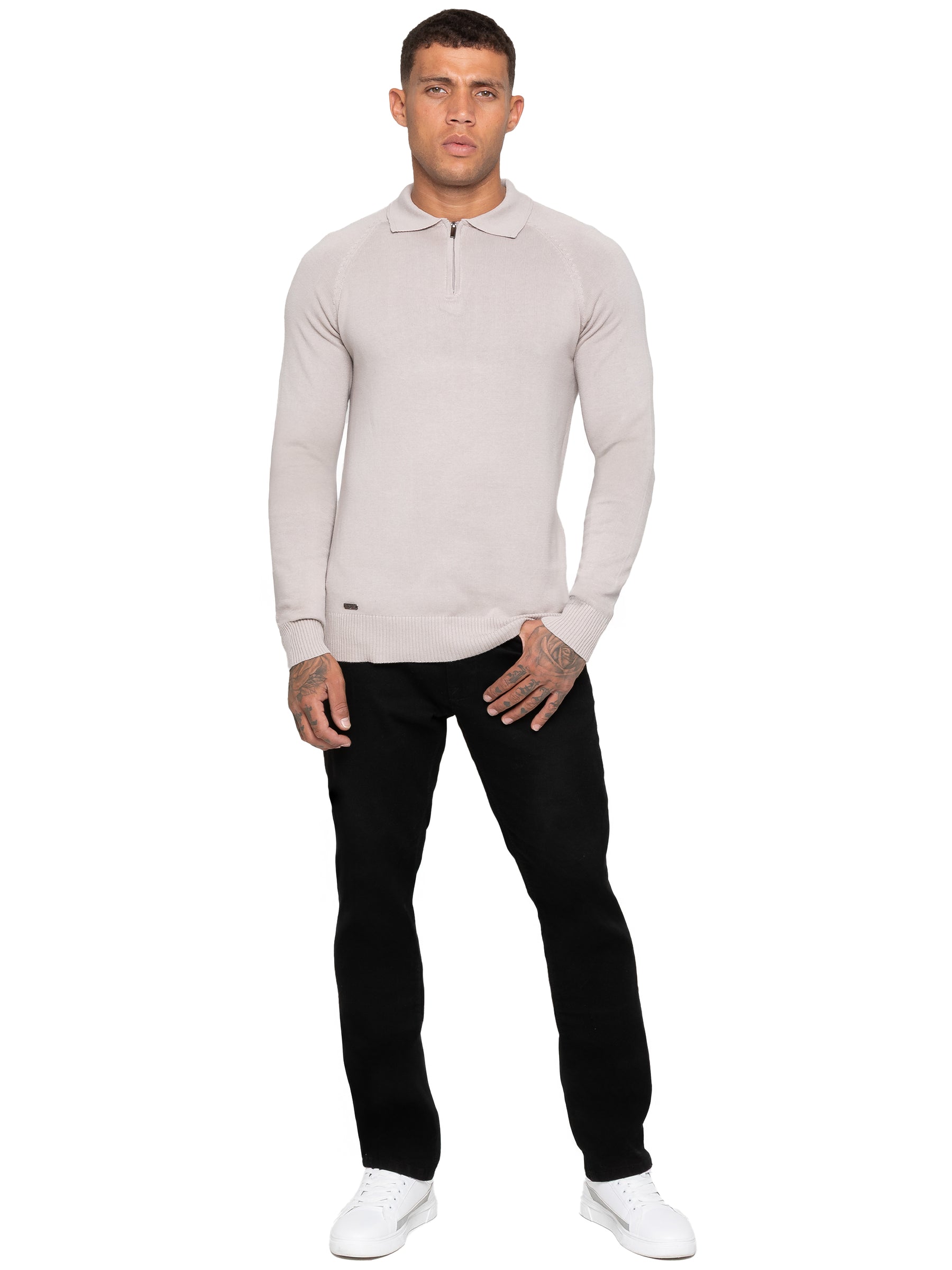 Enzo Milano | Mens Half Zip Polo Jumper