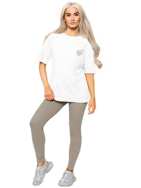 Womens Oversized Graphic Gym T-Shirt
