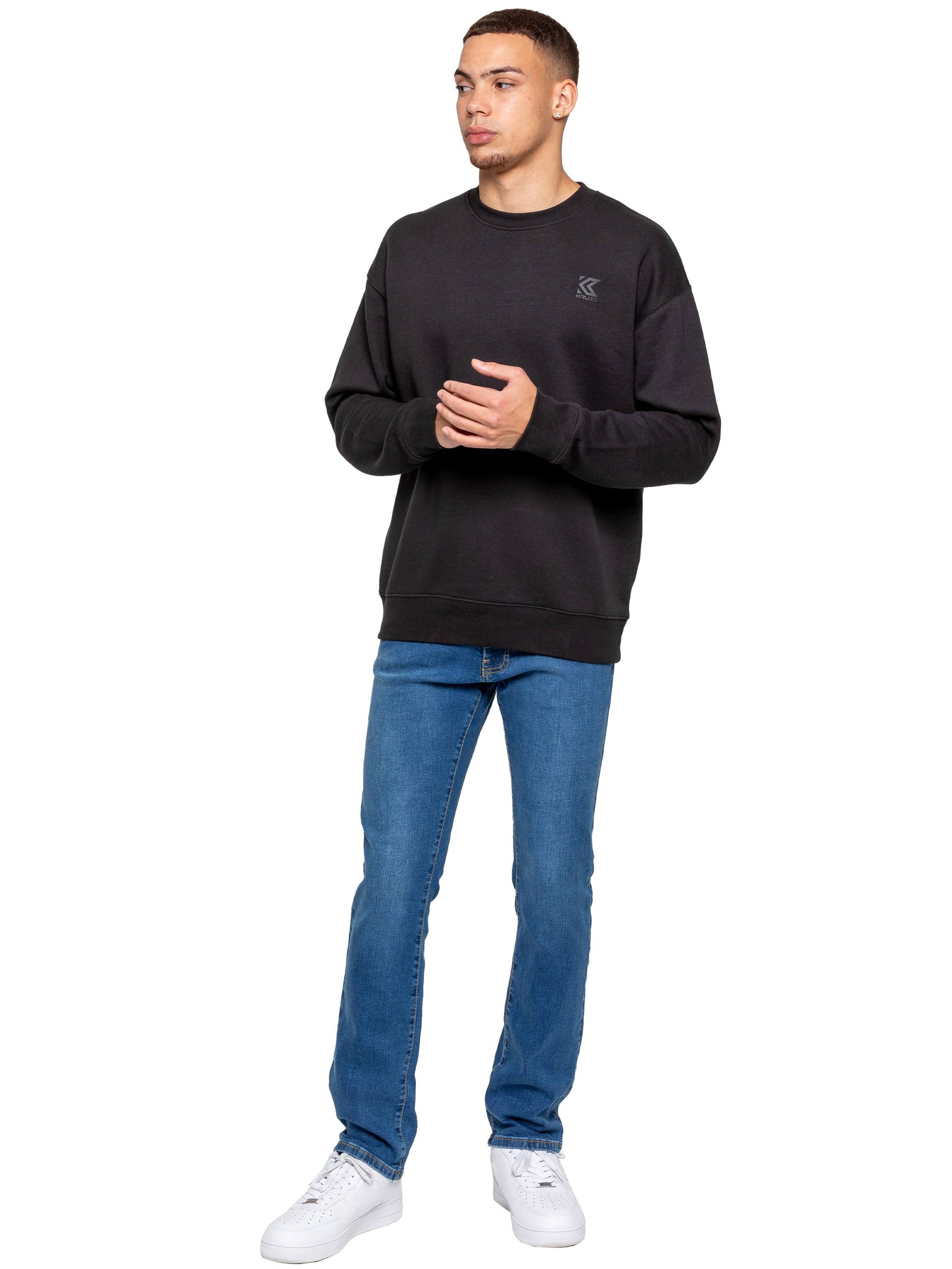 Kruze | Mens Fleece Hooded Sweatshirt Top
