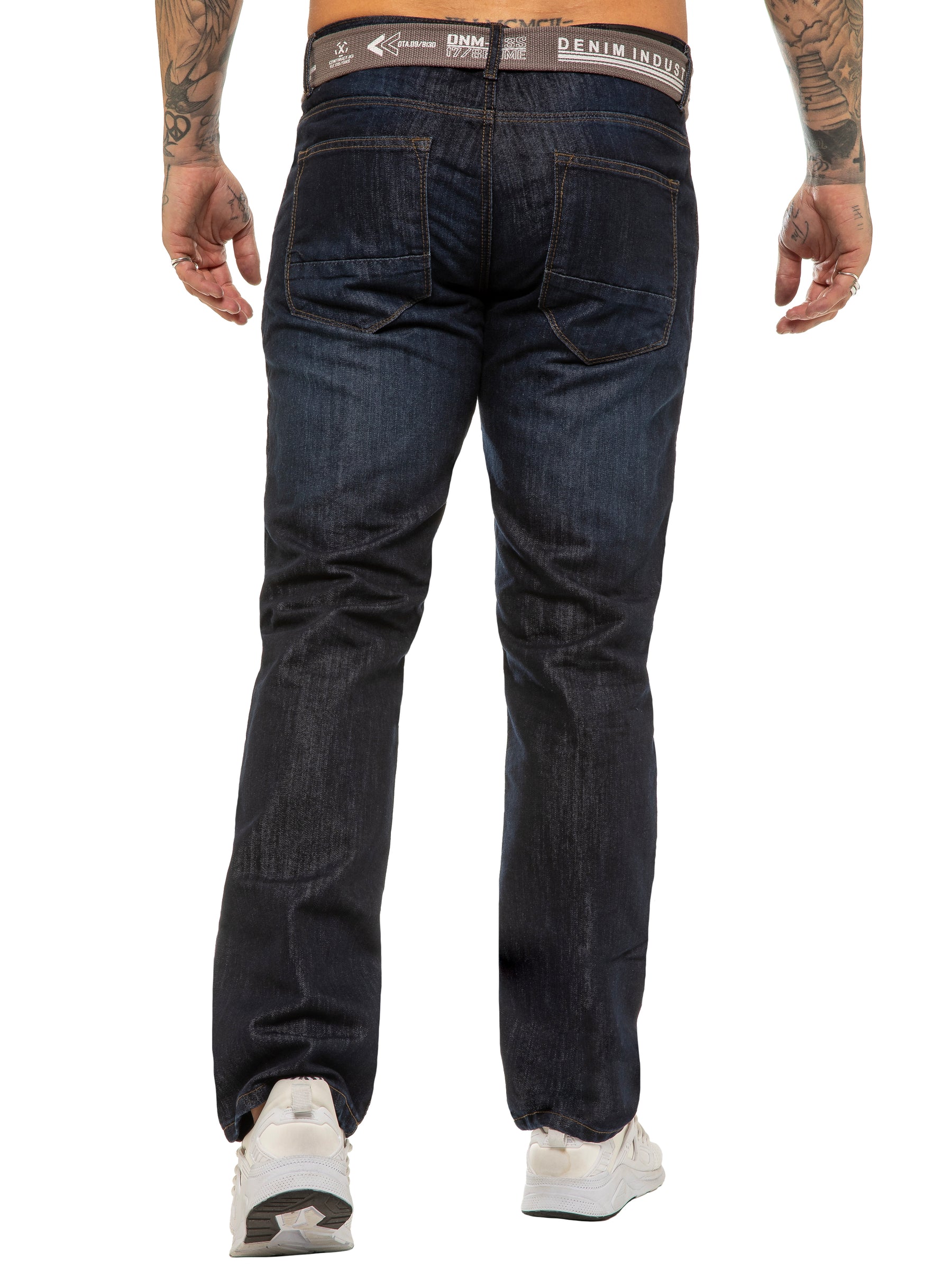 EZ399 MSW Copy of Mens Designer Blue Regular Tapered Fit Denim Jeans | Enzo Designer Menswear ENZO RAWDENIM