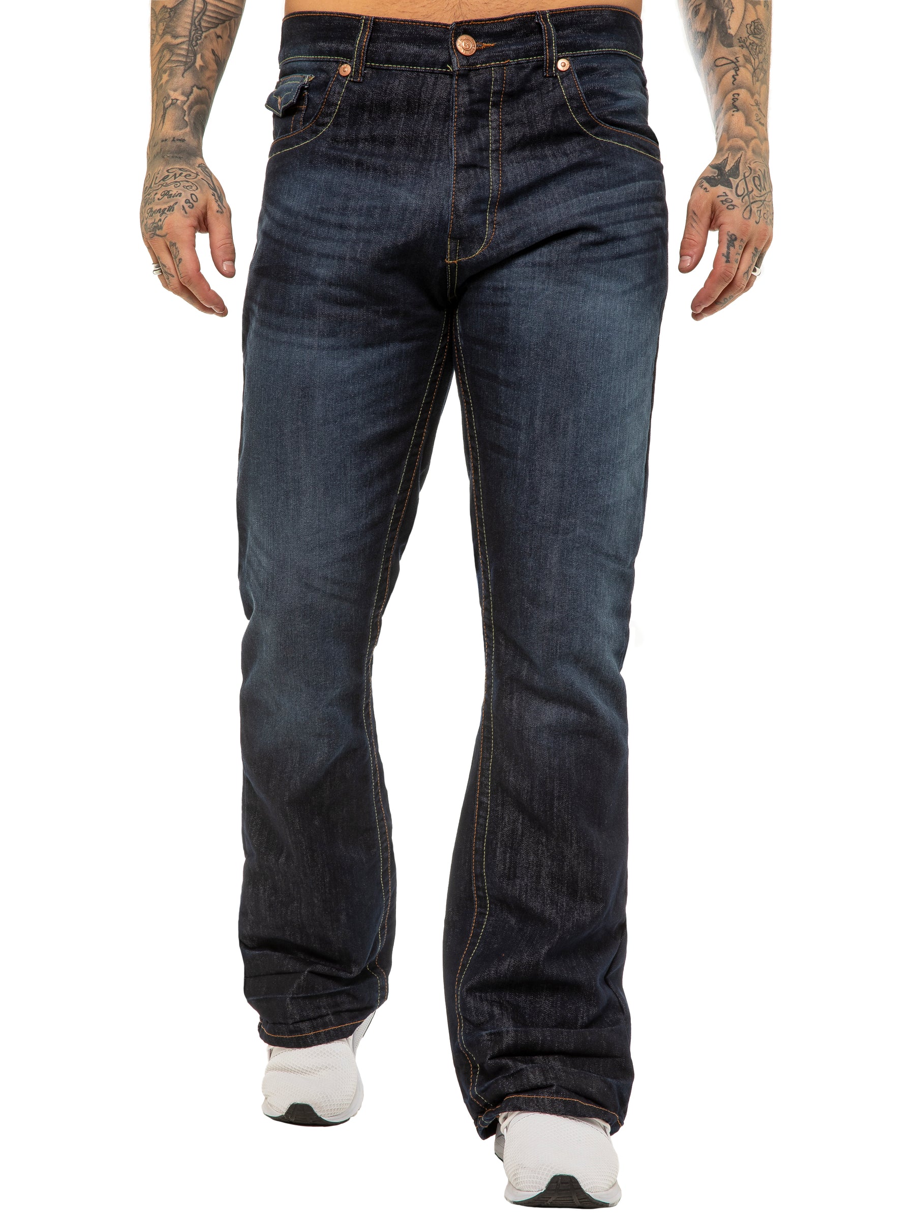 Dark Bootcut Designer Jeans Official Enzo Designer Men's Dark Wash