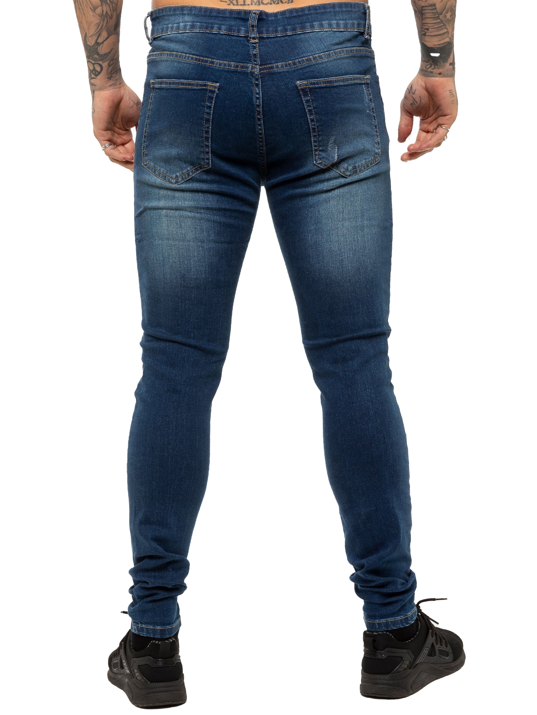 EZ376 Mens Denim Ripped Denim Jeans lsw | Enzo Designer Menswear ENZO RAWDENIM