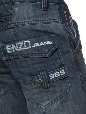 Enzo | Mens Cargo Denim Shorts