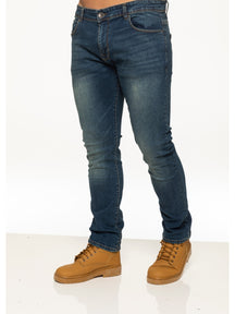 EZ325 MSW Mens Skinny Stretch Stonewash Denim Jeans | Enzo Designer Menswear ENZO RAWDENIM