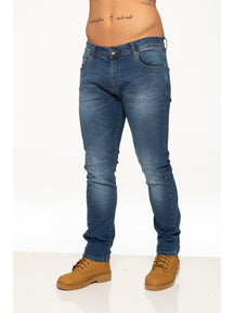 EZ325 MSW Mens Skinny Stretch Stonewash Denim Jeans | Enzo Designer Menswear ENZO RAWDENIM