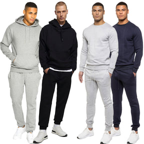 Kruze | Mens Pullover Hoodie Zipped Fleece Tracksuit Set