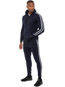 EZHD583T+EZJG582T Enzo | Mens Full Zip Up Hoodie Tape Tracksuit Set ENZO RAWDENIM