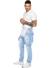 EZD390 Enzo | Designer Mens Fashionable Denim Overall Dungarees  | Enzo Designer Menswear ENZO RAWDENIM