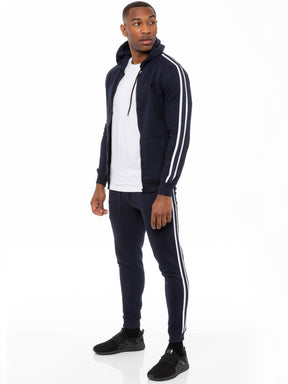 EZHD583T+EZJG582T Enzo | Mens Full Zip Up Hoodie Tape Tracksuit Set ENZO RAWDENIM