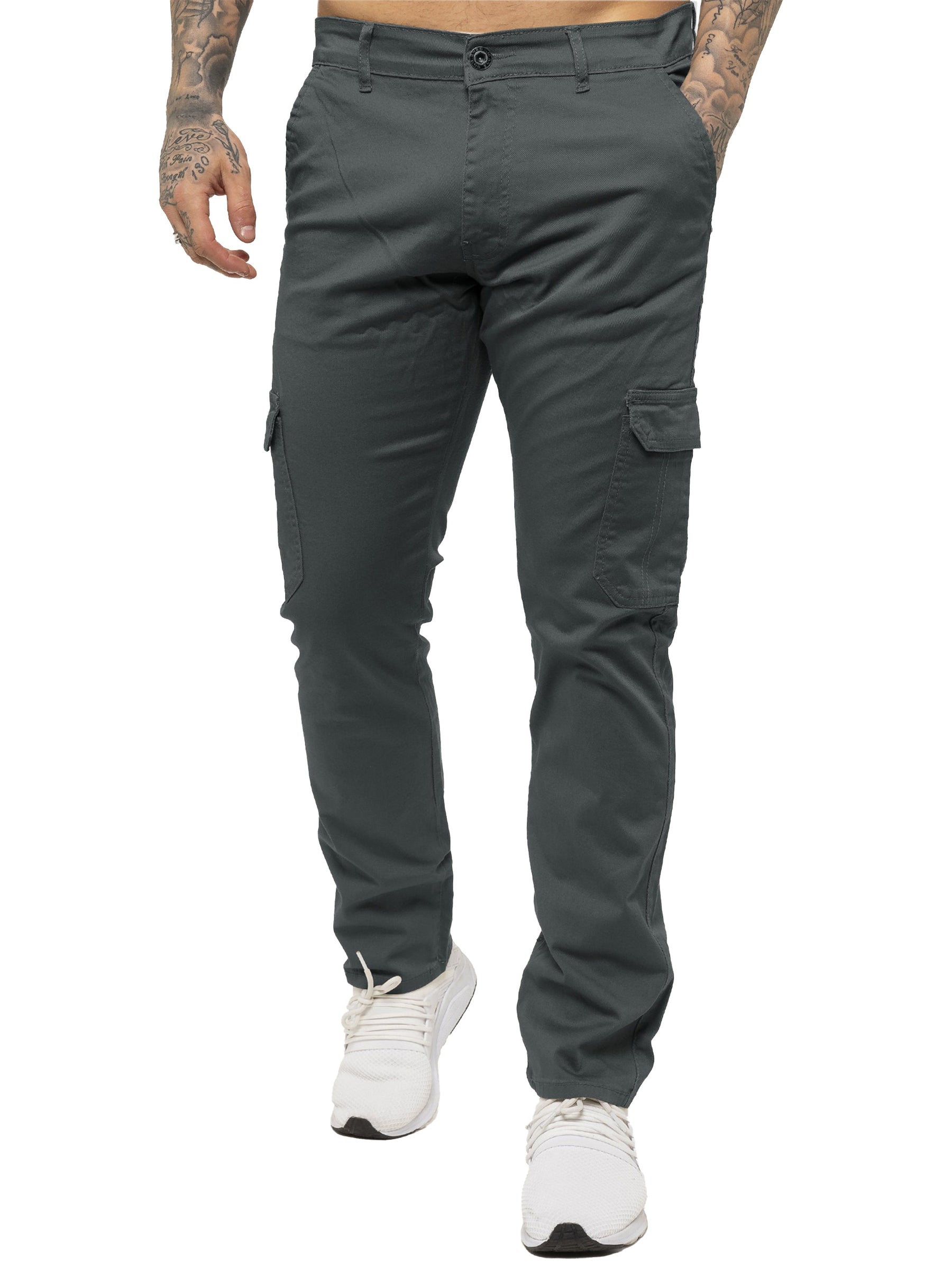 EZ410 Copy of Mens Cargo Combat Slim Fit Trousers | Enzo Designer Menswear ENZO RAWDENIM