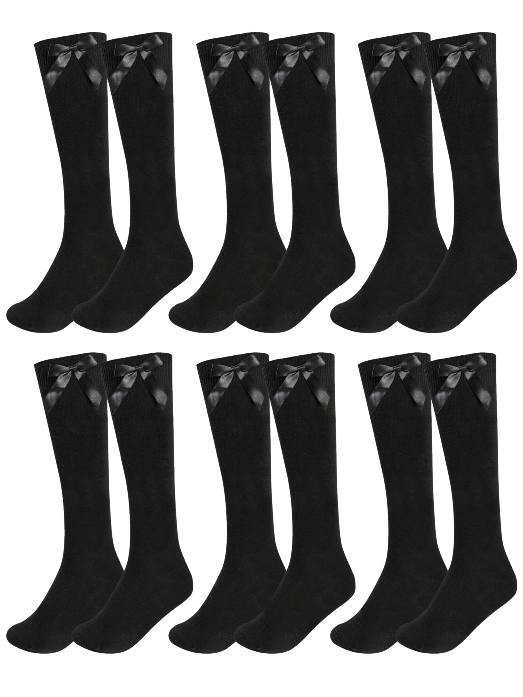 Ladies Girls Knee High Socks 6 Pack