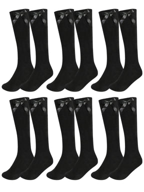Ladies Girls Knee High Socks 6 Pack