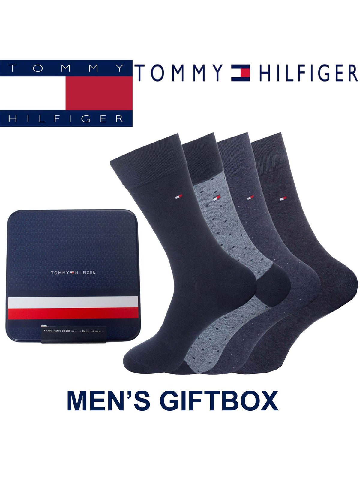 TH TIN SOCKS Tommy Hilfiger | Mens Designer Gift Set Socks TOMMY HILFIGER RAWDENIM